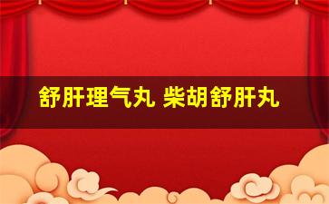 舒肝理气丸 柴胡舒肝丸